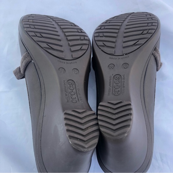 Crocs Brown Wedge sz 6W - Picture 4 of 13